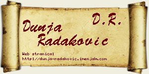 Dunja Radaković vizit kartica
